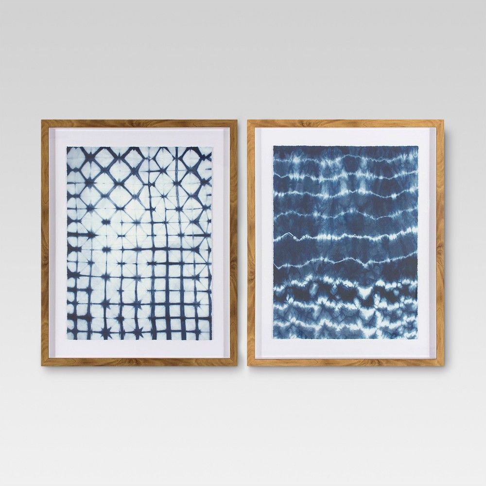 2pk Shibori Wall Art-art : 24"x30"