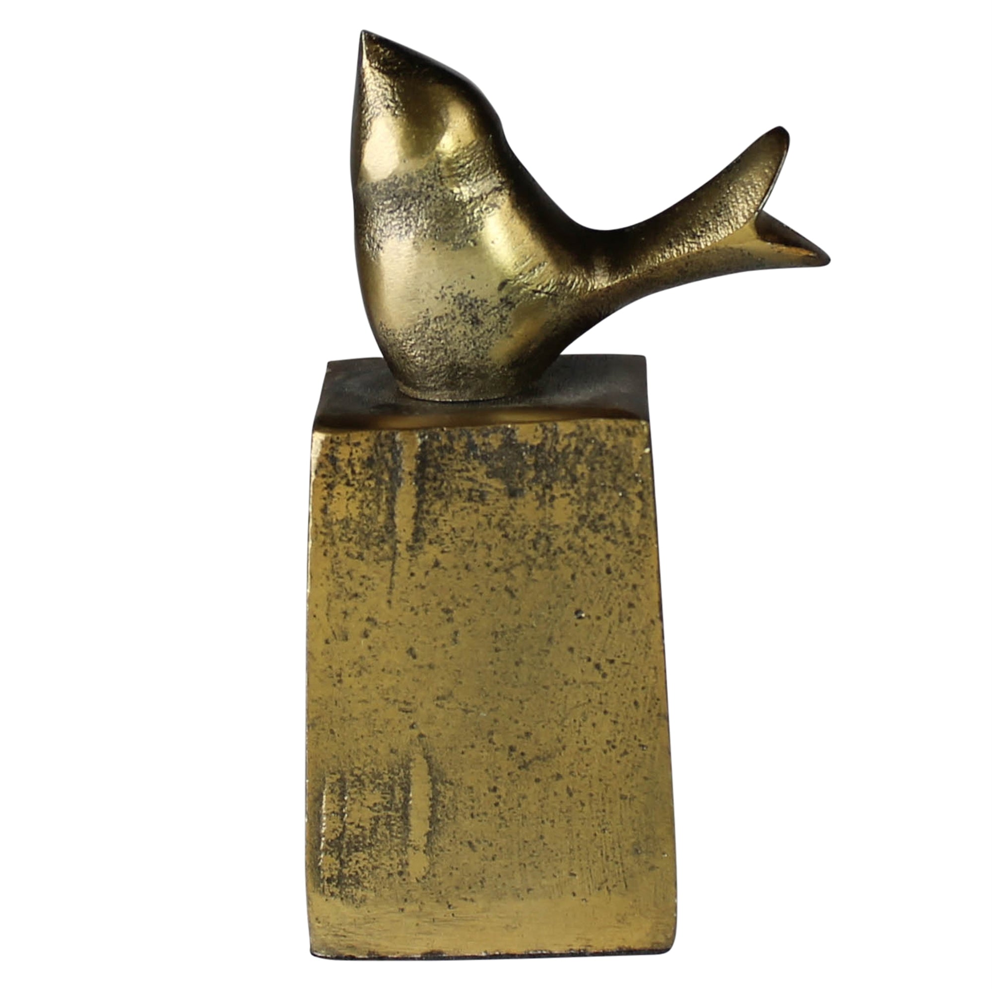 Bird on Block- Brass