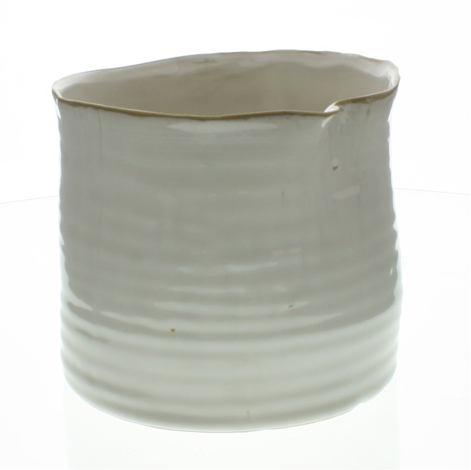 Bower Ceramic Vase - Lrg Wide - Fancy white