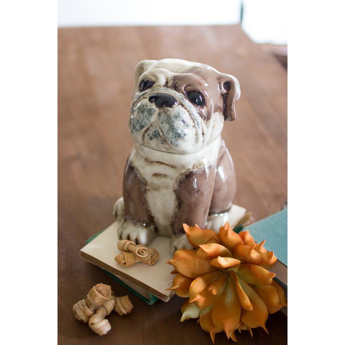 Ceramic Bull Dog Canister