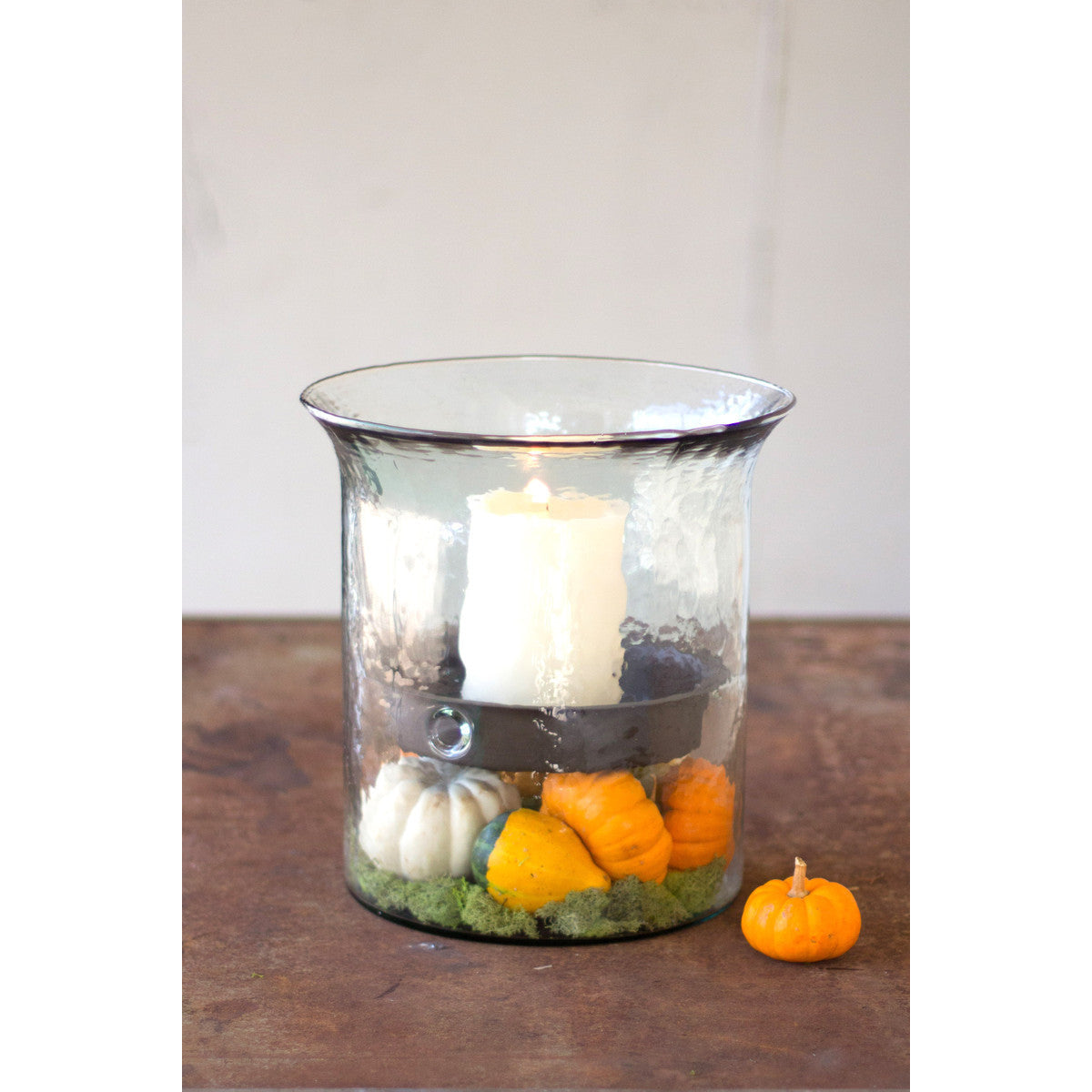 Giant Glass Candle Cylinder with Rustic Insert