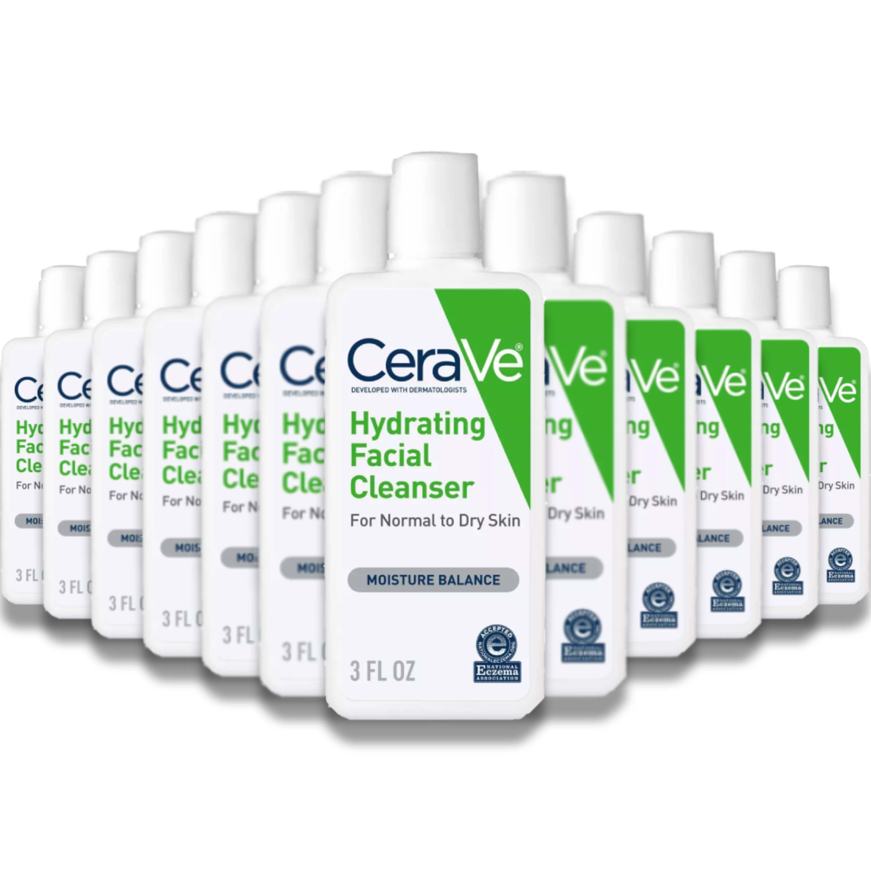 CeraVe - Face Wash, Hydrating Facial Cleanser for Normal to Dry Skin - 3 Oz - 24 Pack