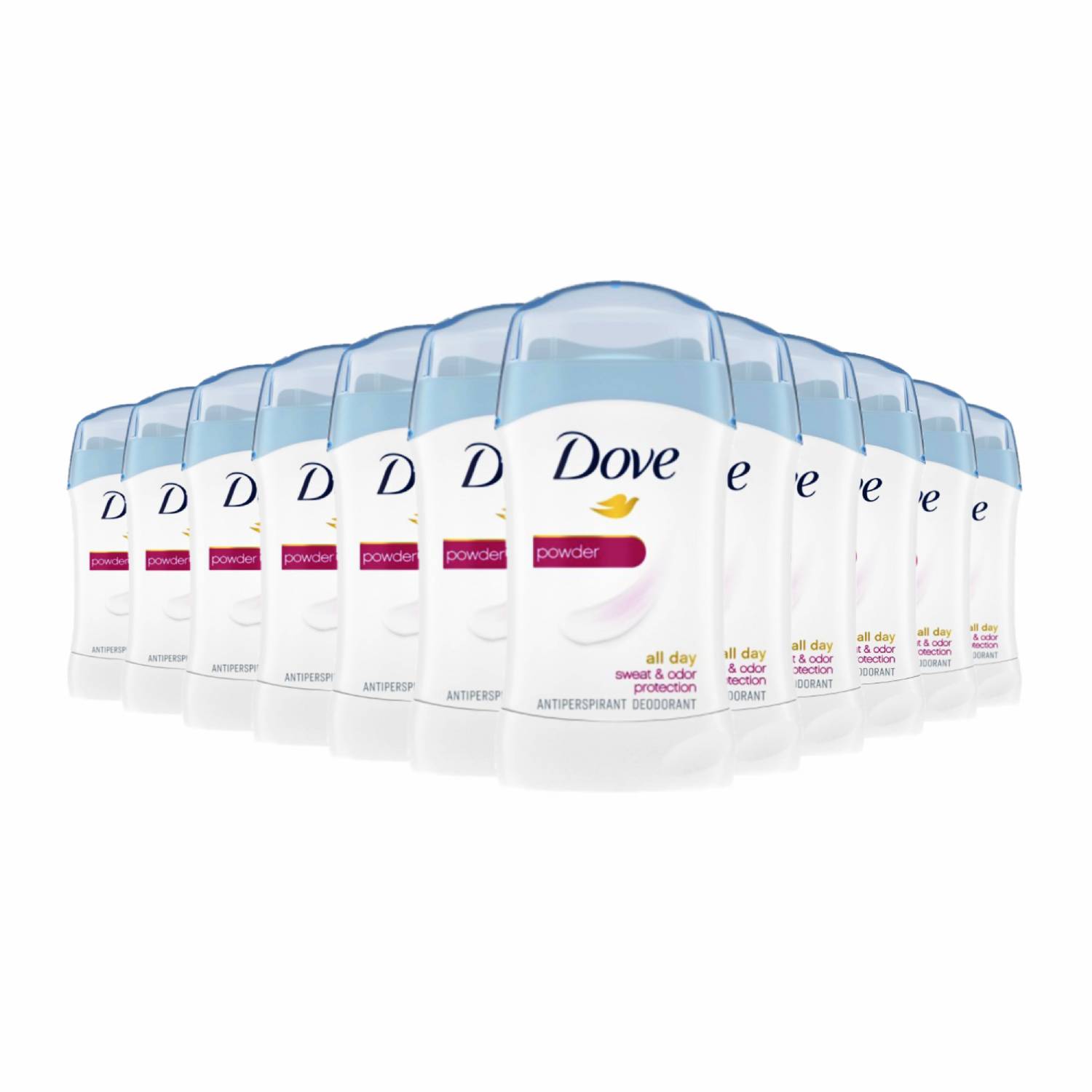 Dove Beauty Powder 24-Hour Invisible Solid Antiperspirant & Deodorant Stick 1.6 oz- 12 Pack