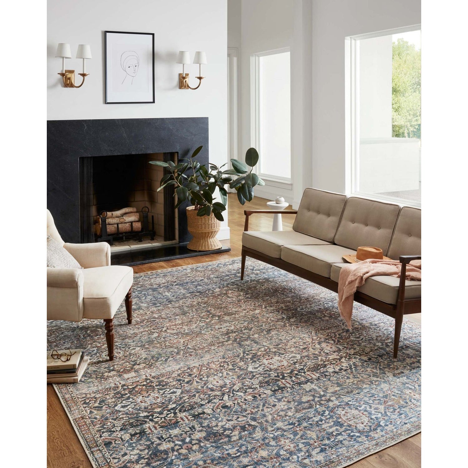 Chris Loves Julia Jules Denim/Spice  Rug