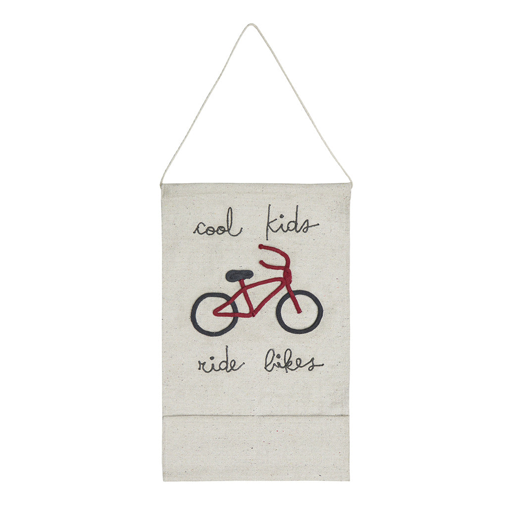 Cool Kids Ride Bikes Wall Pocket Hanger