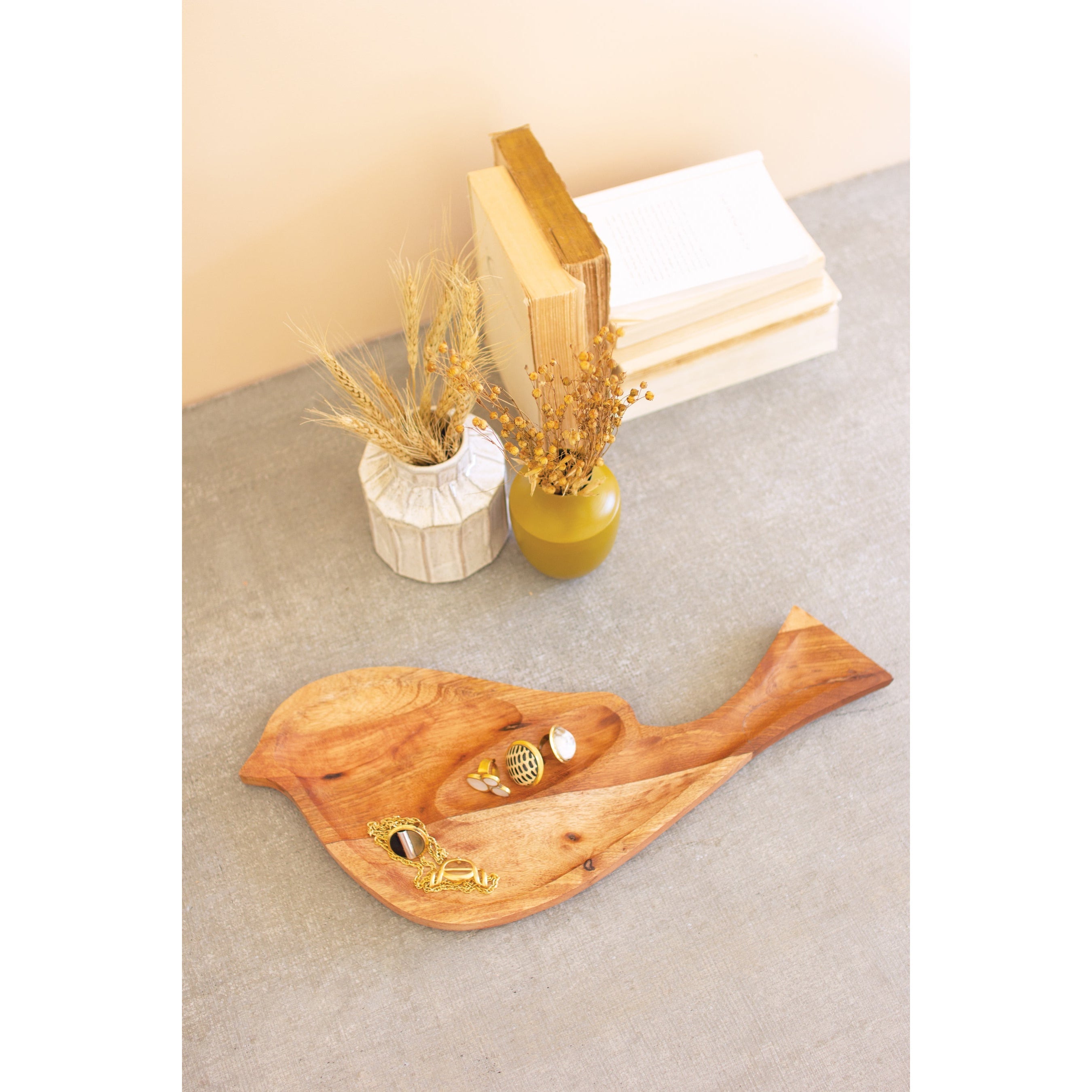 Carved Wooden Bird Platter