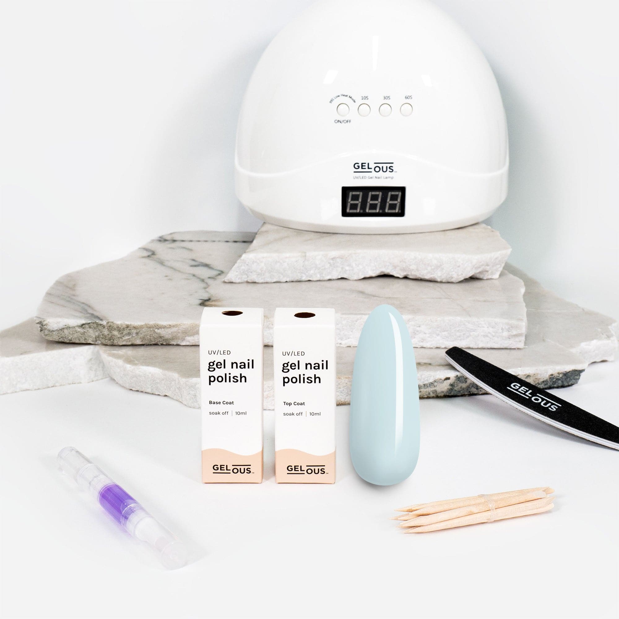 Gelous gel nail polish Baby Blues Essentials Pack - photographed in New Zealand