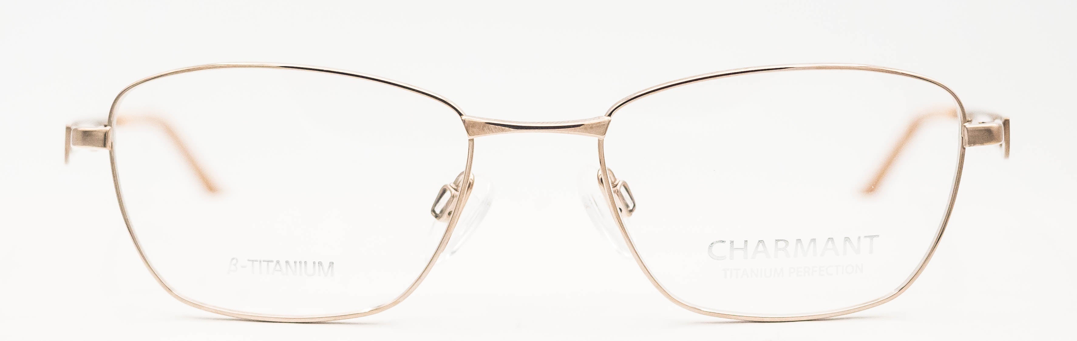charmant 12149 optical eyewear titanium full rim glasses shiny gold timeless elegant classic made in japan front view women ladies fashion