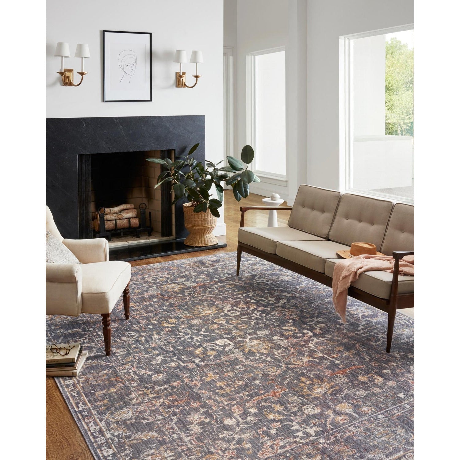 Chris Loves Julia Rosemarie Graphite/Multi Rug