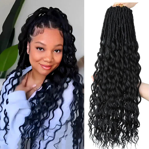 Deep Faux Locs Crochet Hair Soft Goddess Locs Crochet Braids 24 Inch
