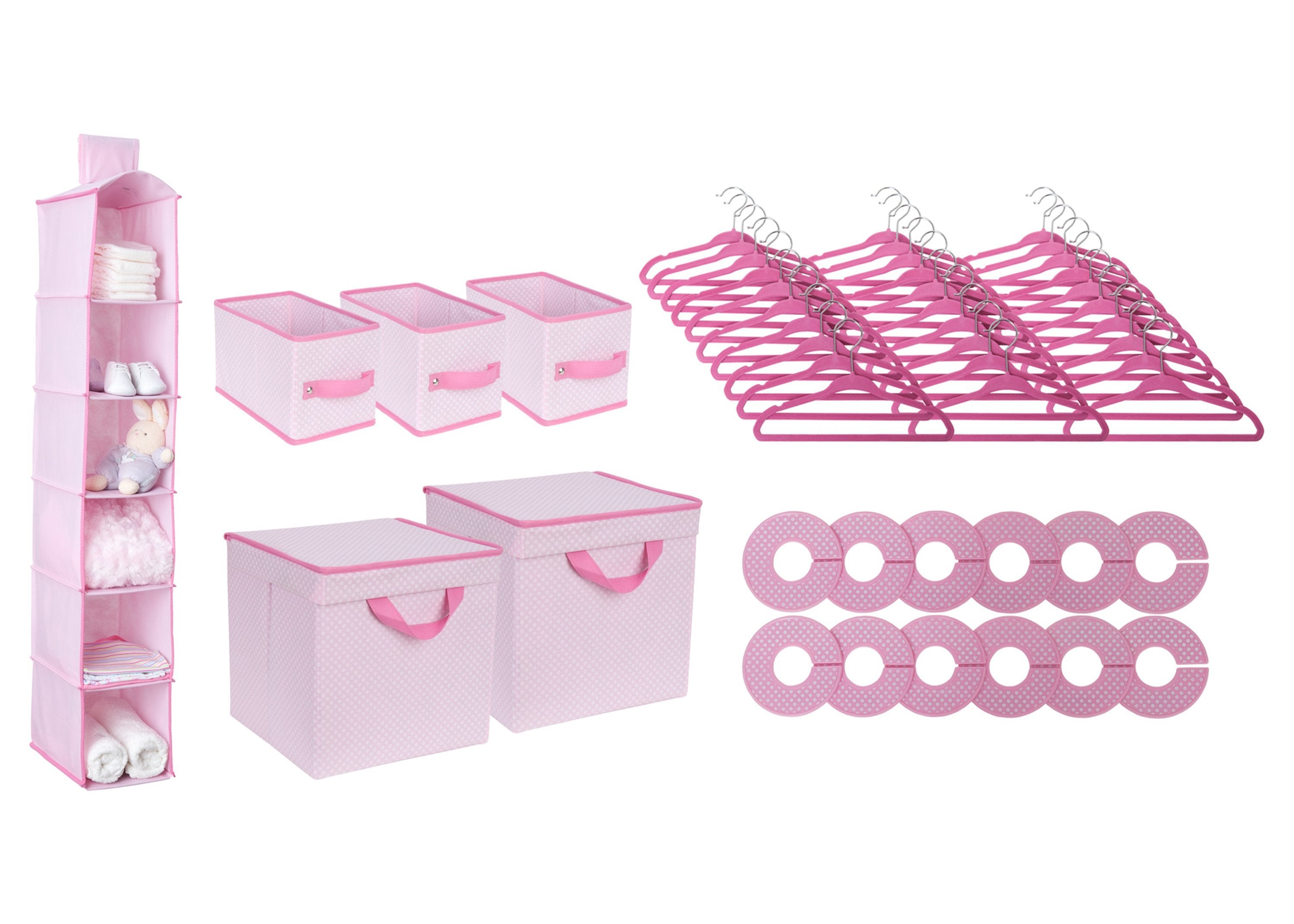 48 Piece Nursery Closet Organizer and Storage Set