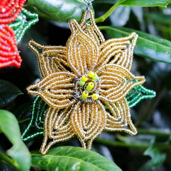 Beaded Poinsettia Ornament - FMSCMarketplace.org