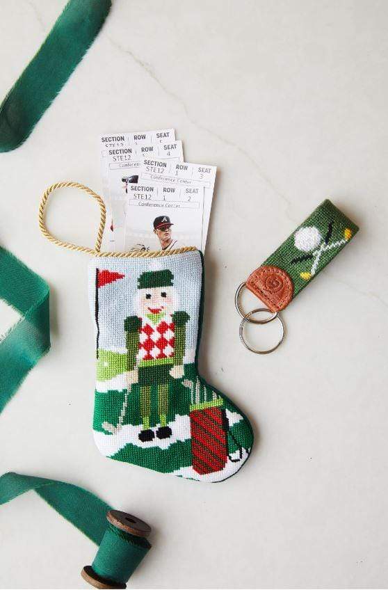 Christmas Birdie Golfing Nutcracker Mini Stocking