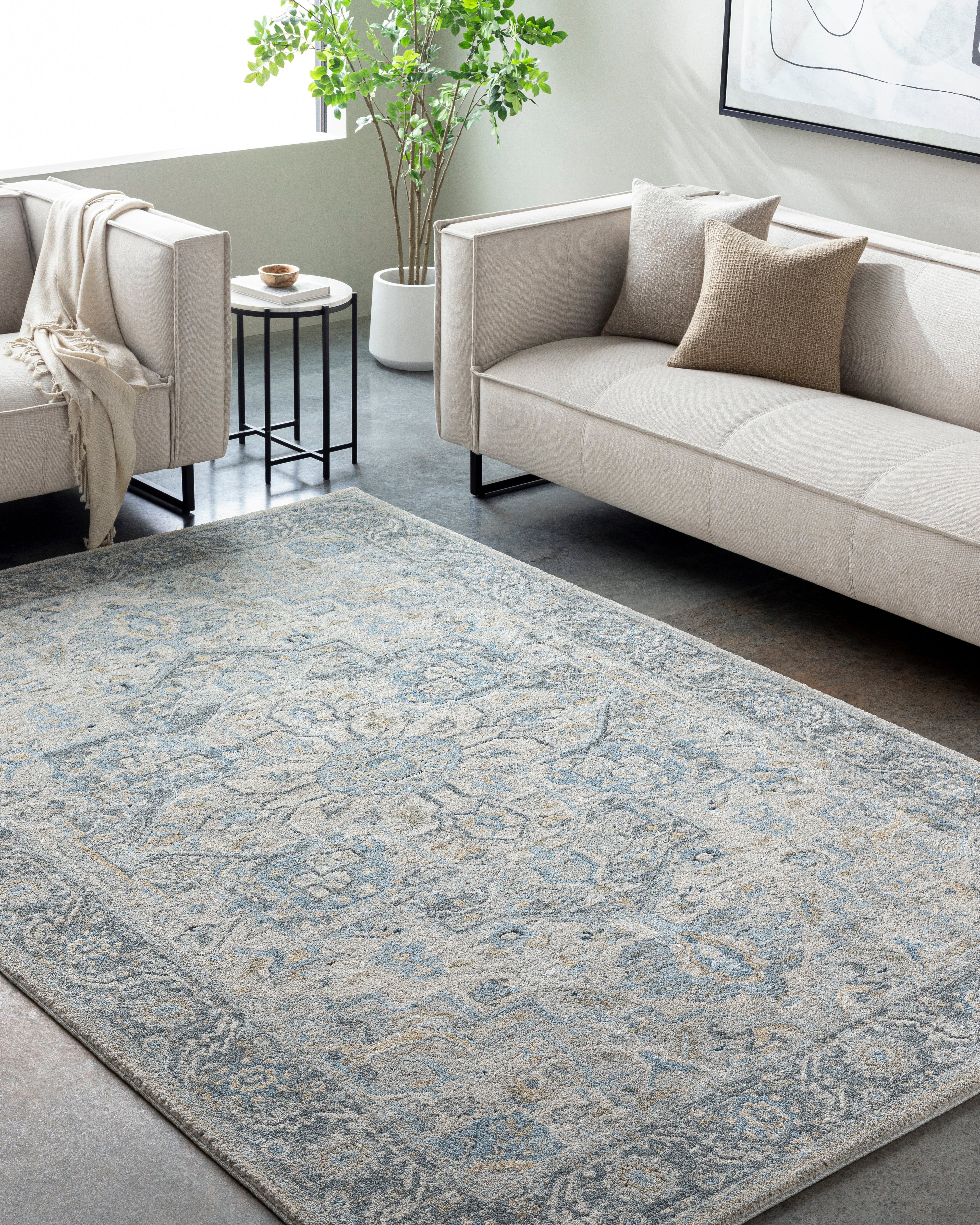 Avellino AVL-2301 Rug- Beige, Gray, Blue