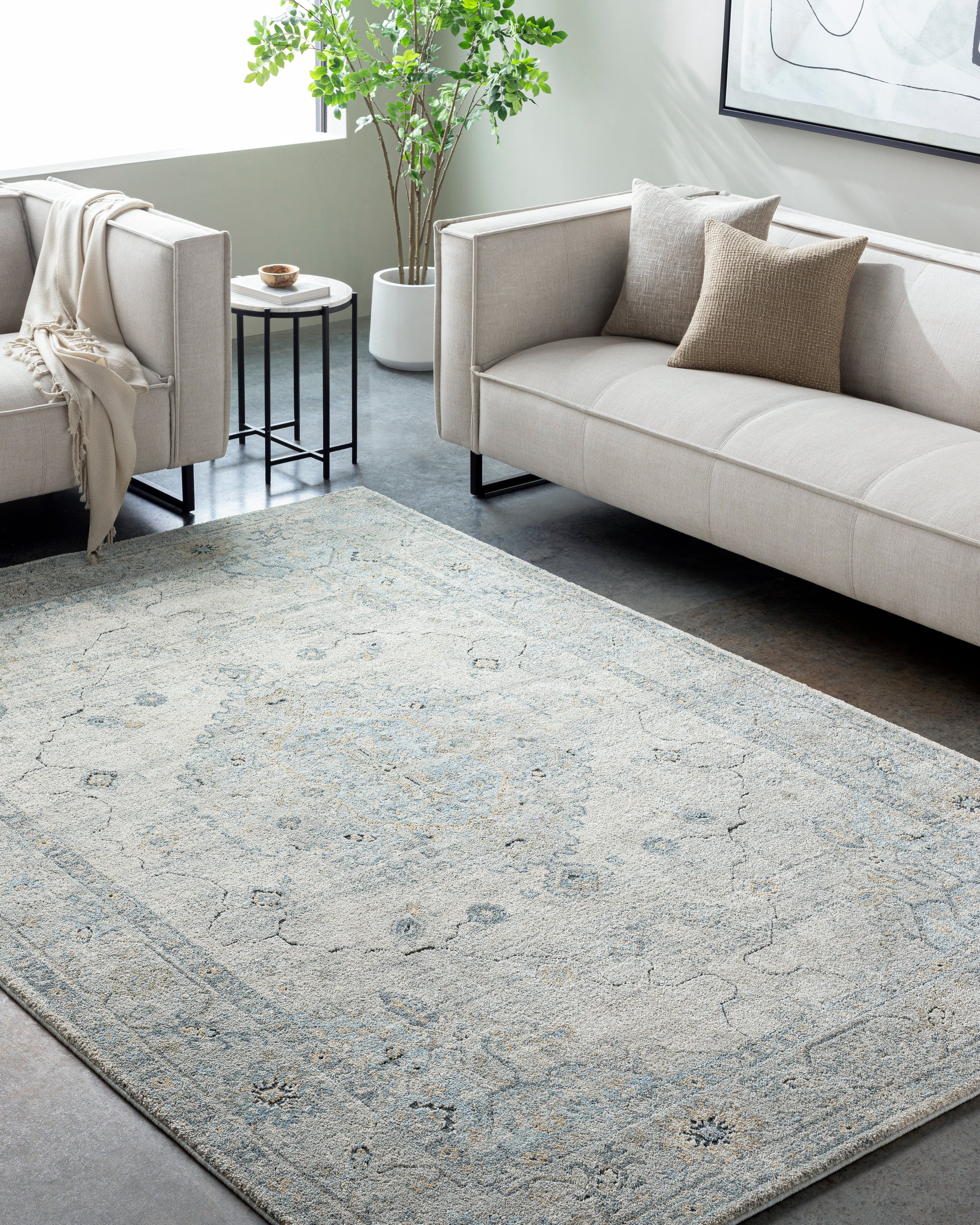 Avellino AVL-2314 Rug-  Beige, Blue, Gray