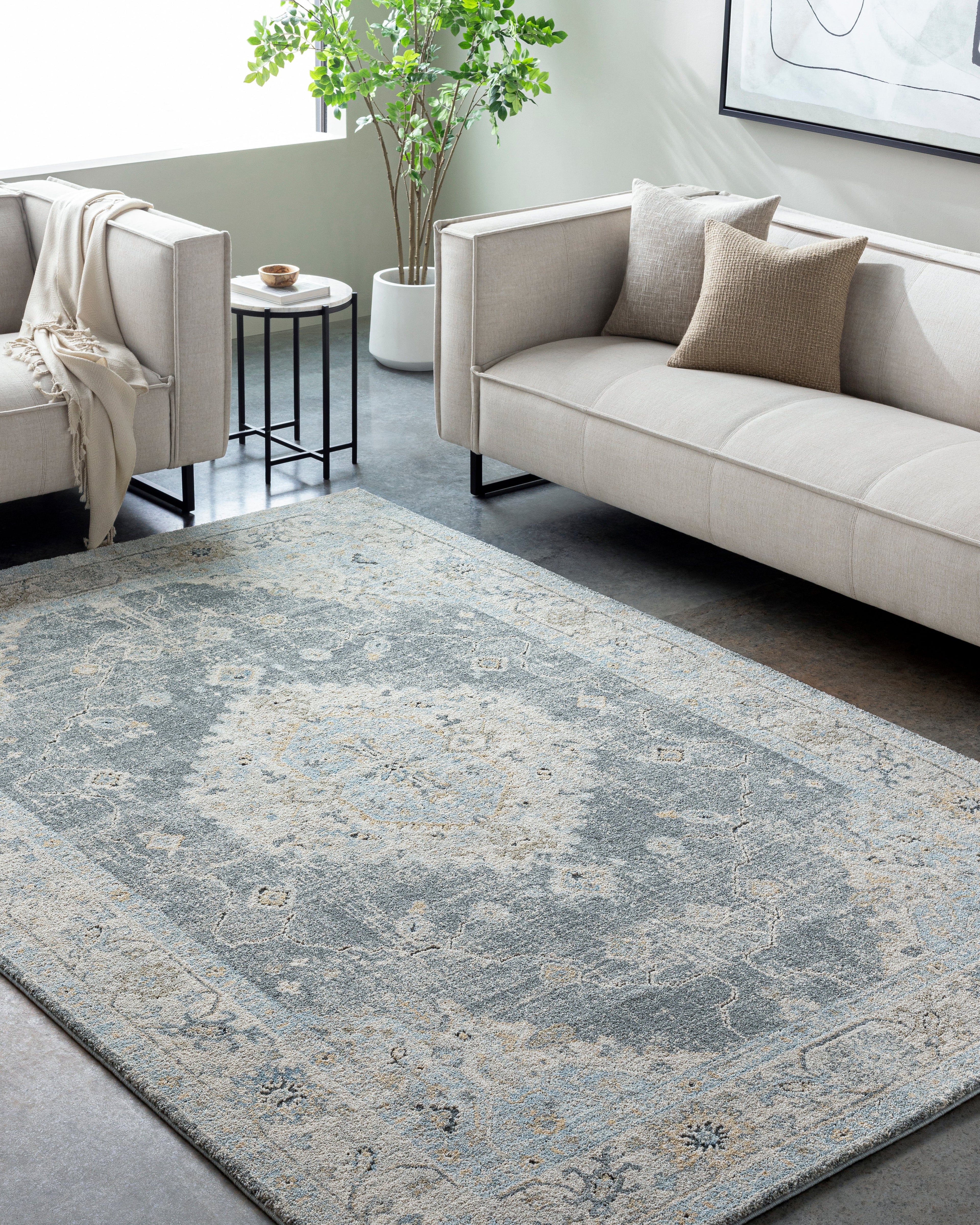 Avellino AVL-2315 Rug-  Beige, Blue, Gray