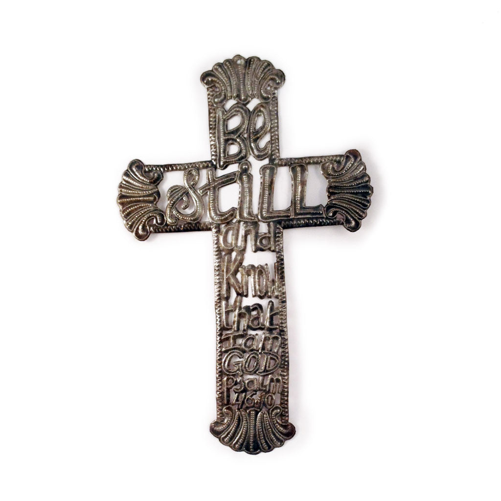 Be Still Metal Cross