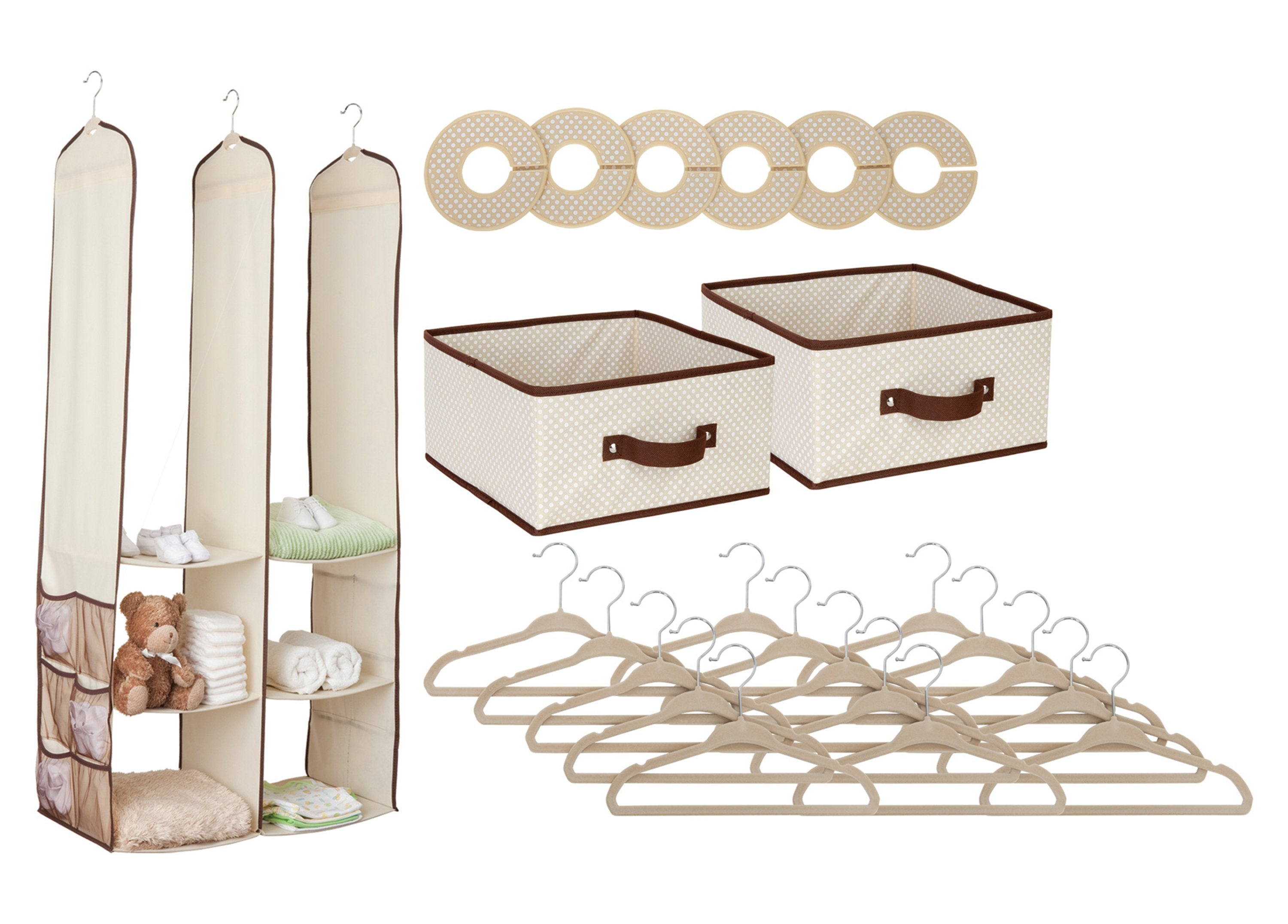 Delta Children Beige (250) 48-Piece Nursery Storage Set (SS2056), Silo, c2c