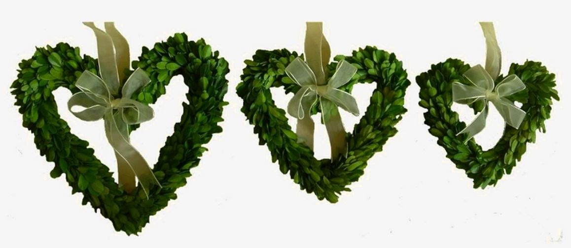 Boxwood Heart Wreath with Ribbon