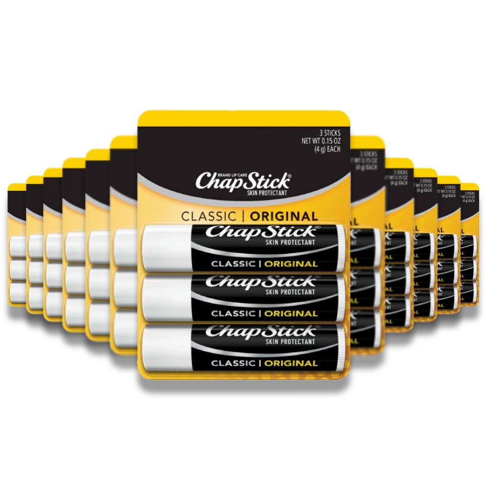 ChapStick - Classic Lip Balm Tube, Original Flavor, 3 Pack Each - 0.15 Oz -  12 Pack