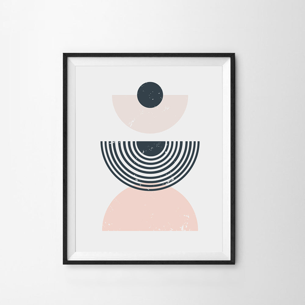 Geo Modern Art Print Pastel Pink