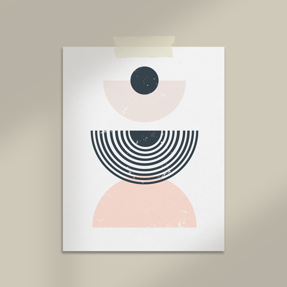 Geo Modern Art Print Pastel Pink