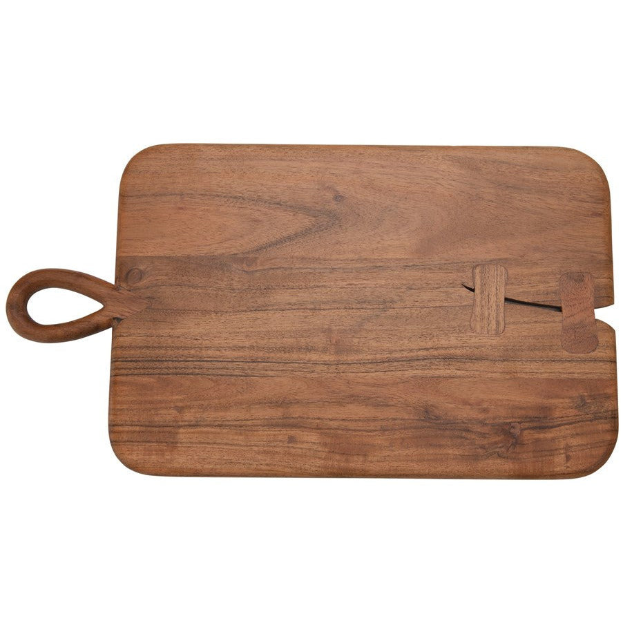 Acacia Wood Cheese/Cutting Board with Handle