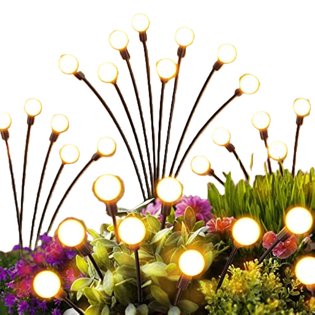 Enchanting Firefly Solar Garden Lights - 4 Pack Outdoor Whimsical LED Decor