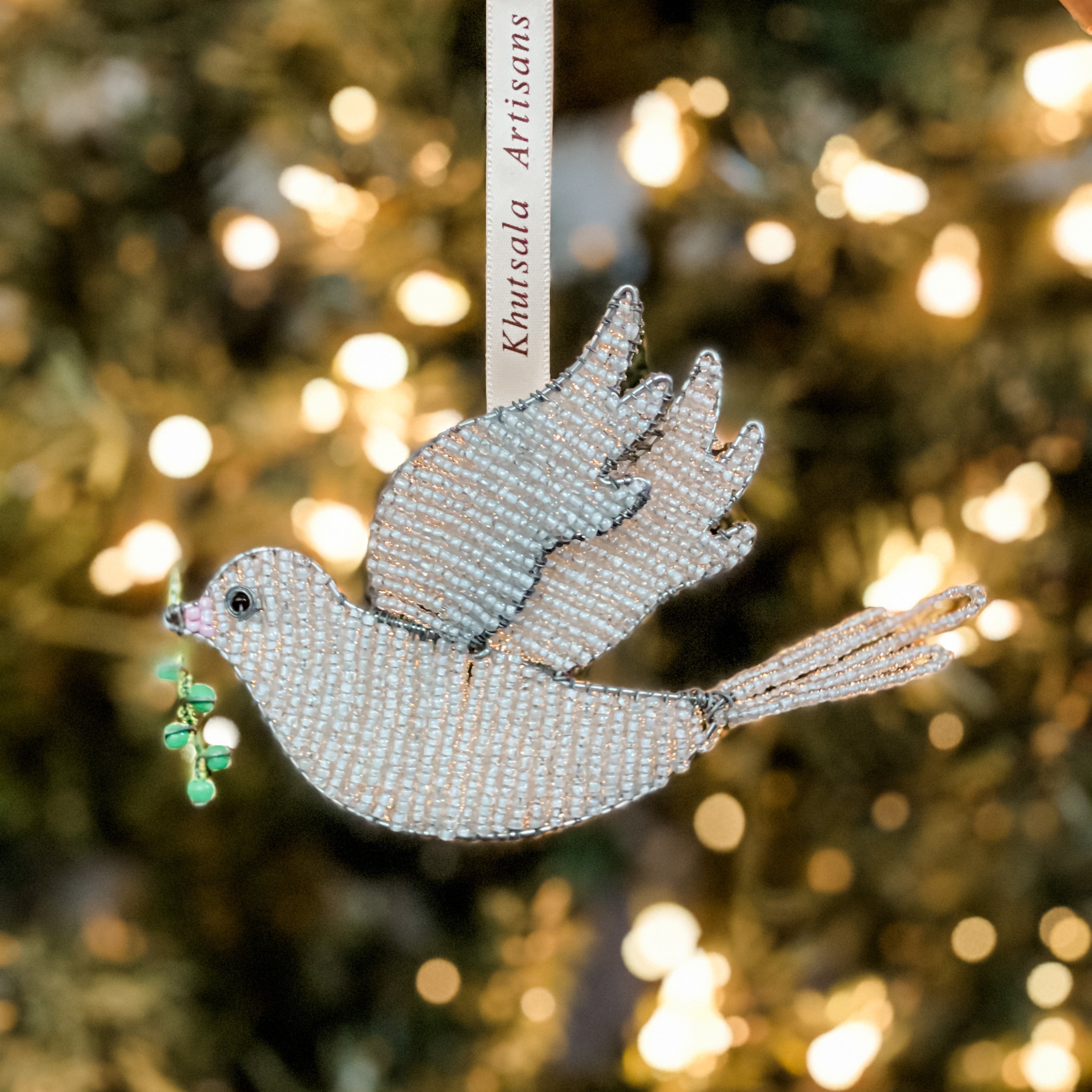 Beaded Peace Dove Ornament