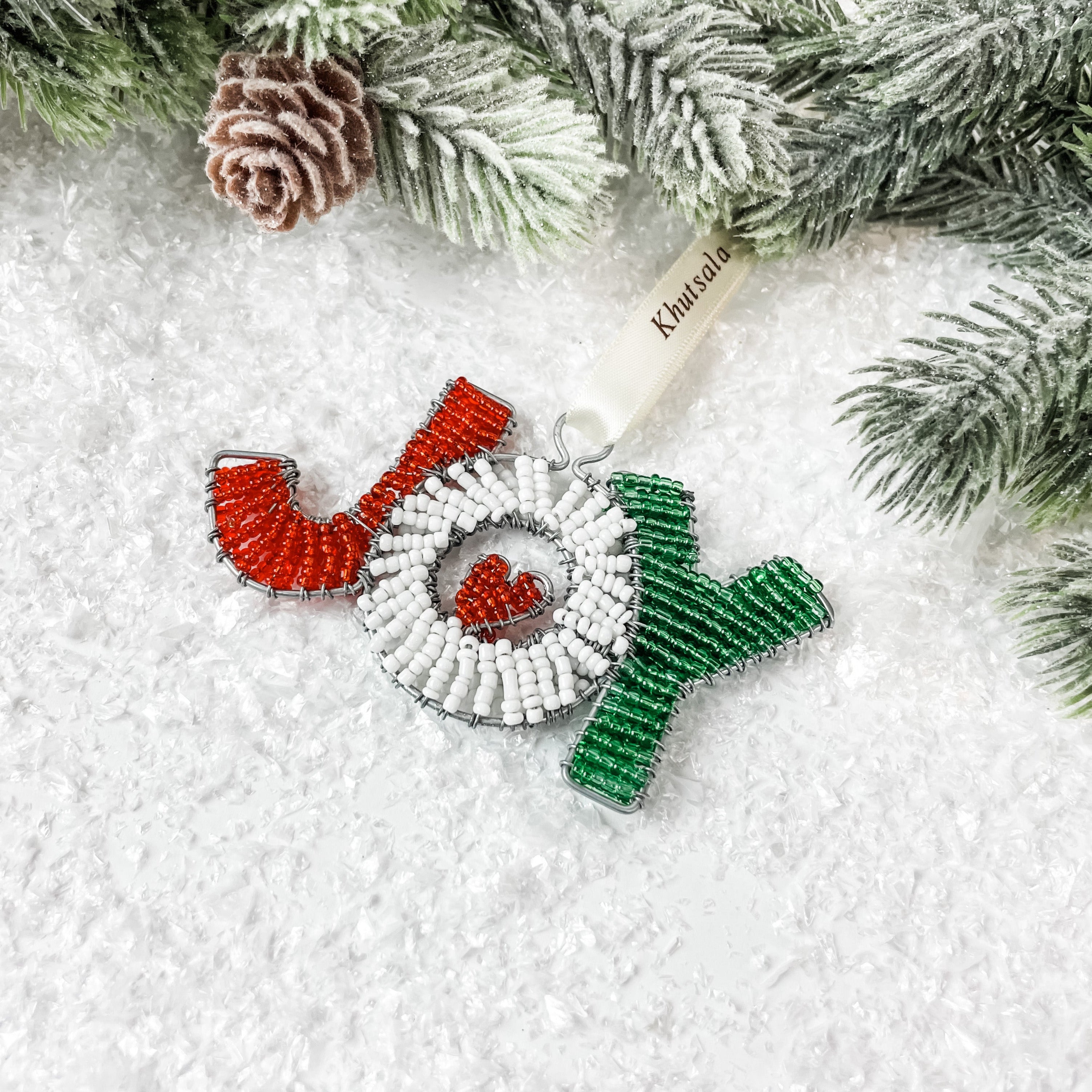 Beaded JOY Ornament