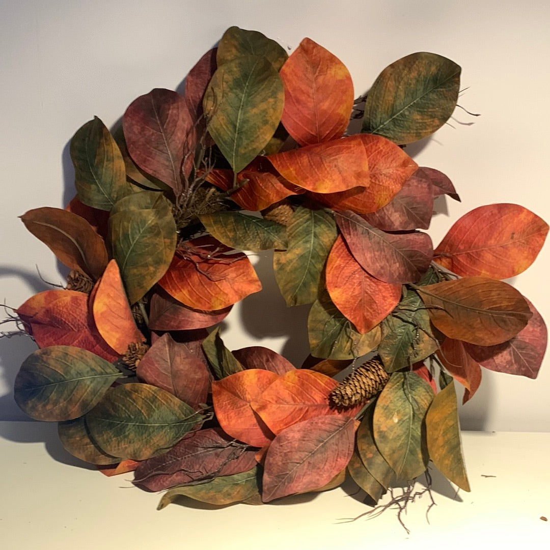 Bee & Willow 24in Magnolia Fall/Autumn Wreath