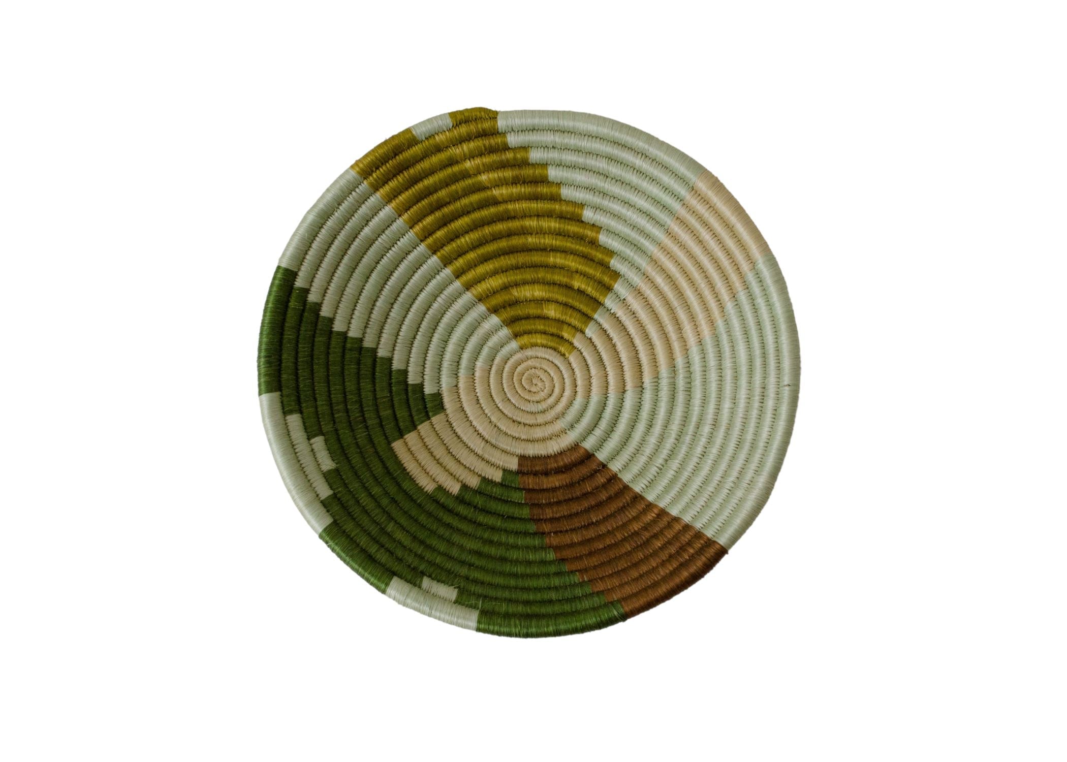 Abstract Olive Medium Round Basket