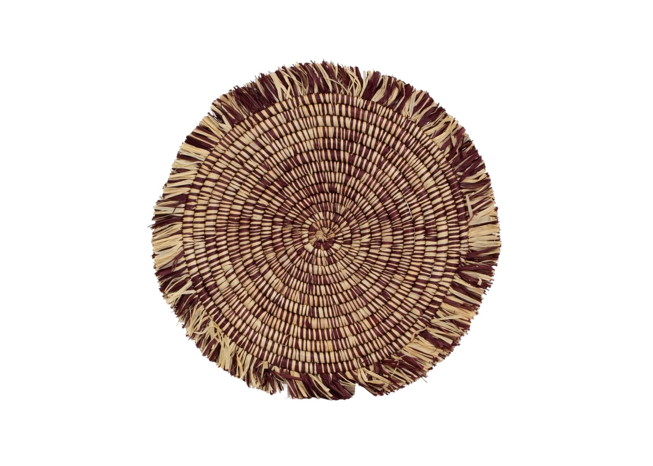 Burgundy Heathered Fringed Charger