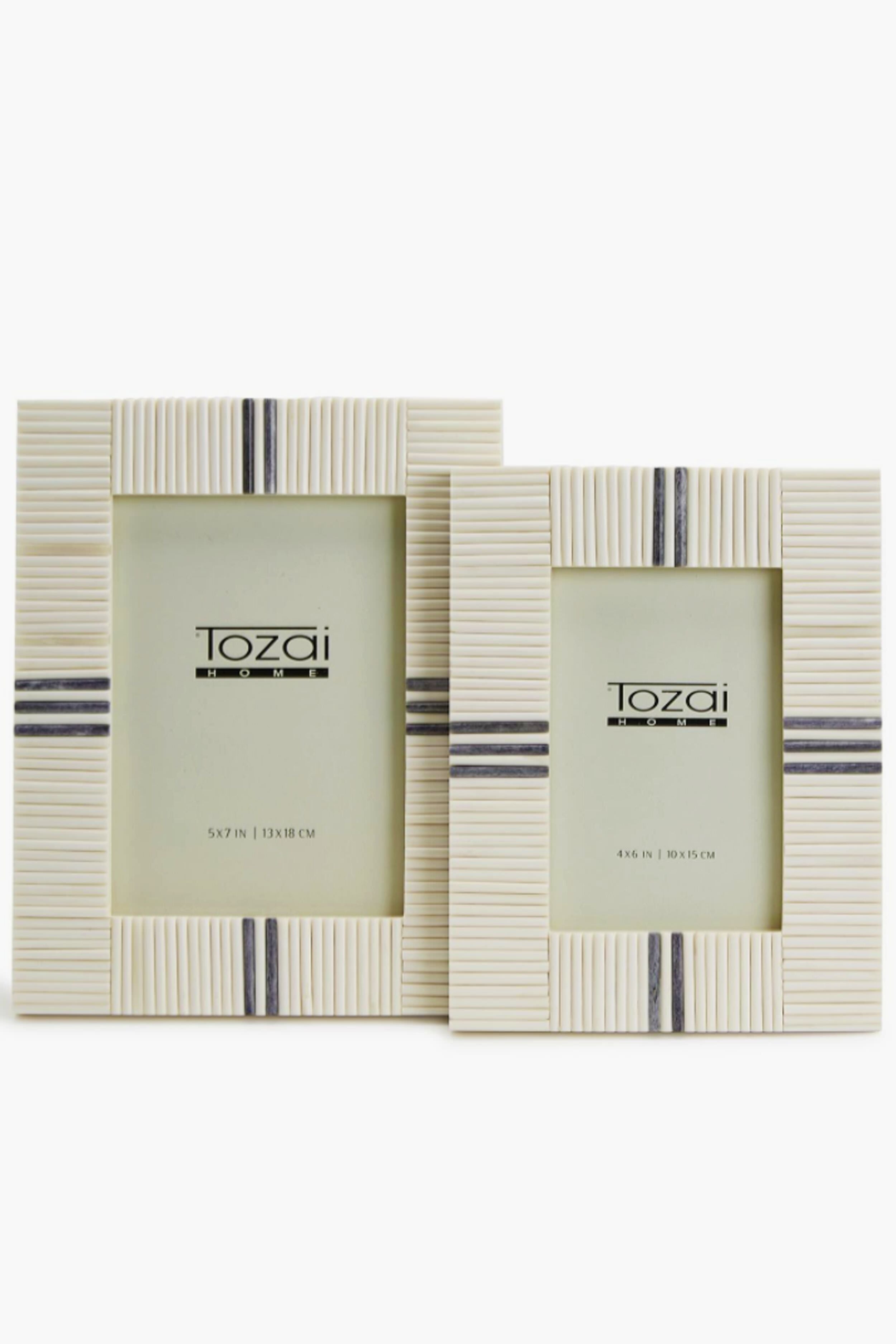 4x6 Bone with Grey Colored Inlay Photo Frame